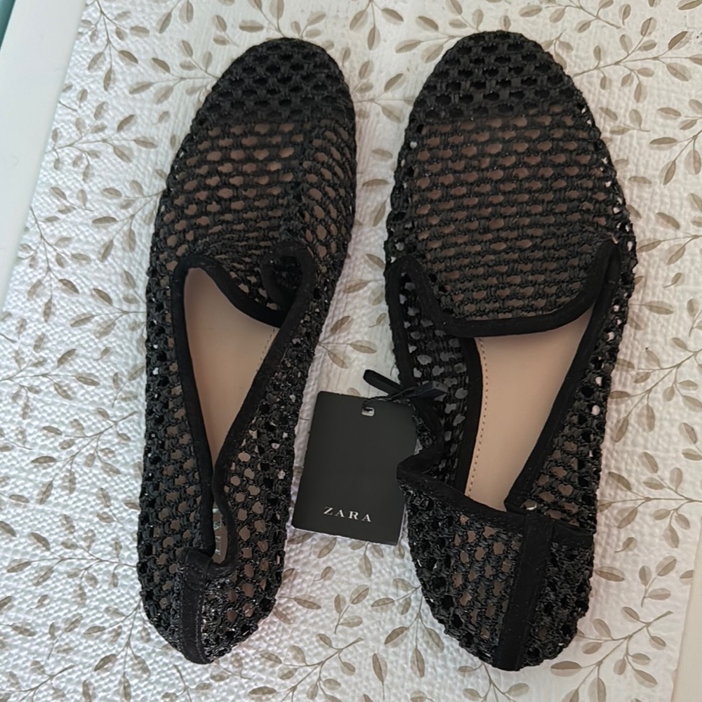 Zara Women's Black Mesh Loafers